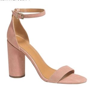 J.Crew NWOT Faded Guava Suede Block Heel Sandals